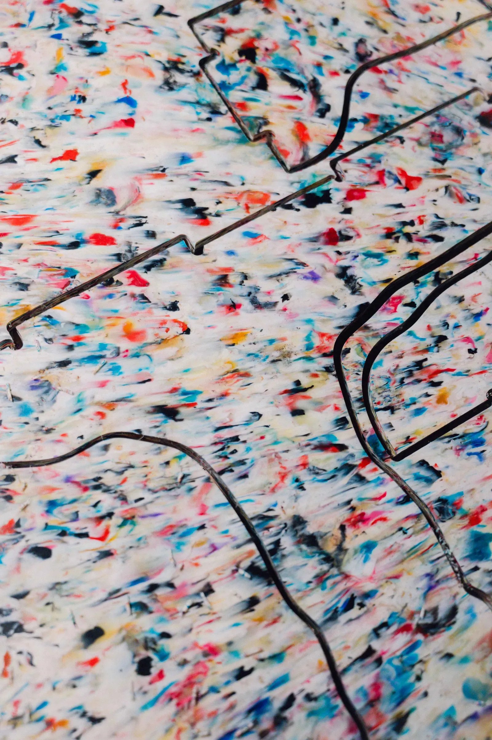 Wallpaper: "The HDPE sheet with CNC cuts for the chair - the negative material is used for smaller objects"