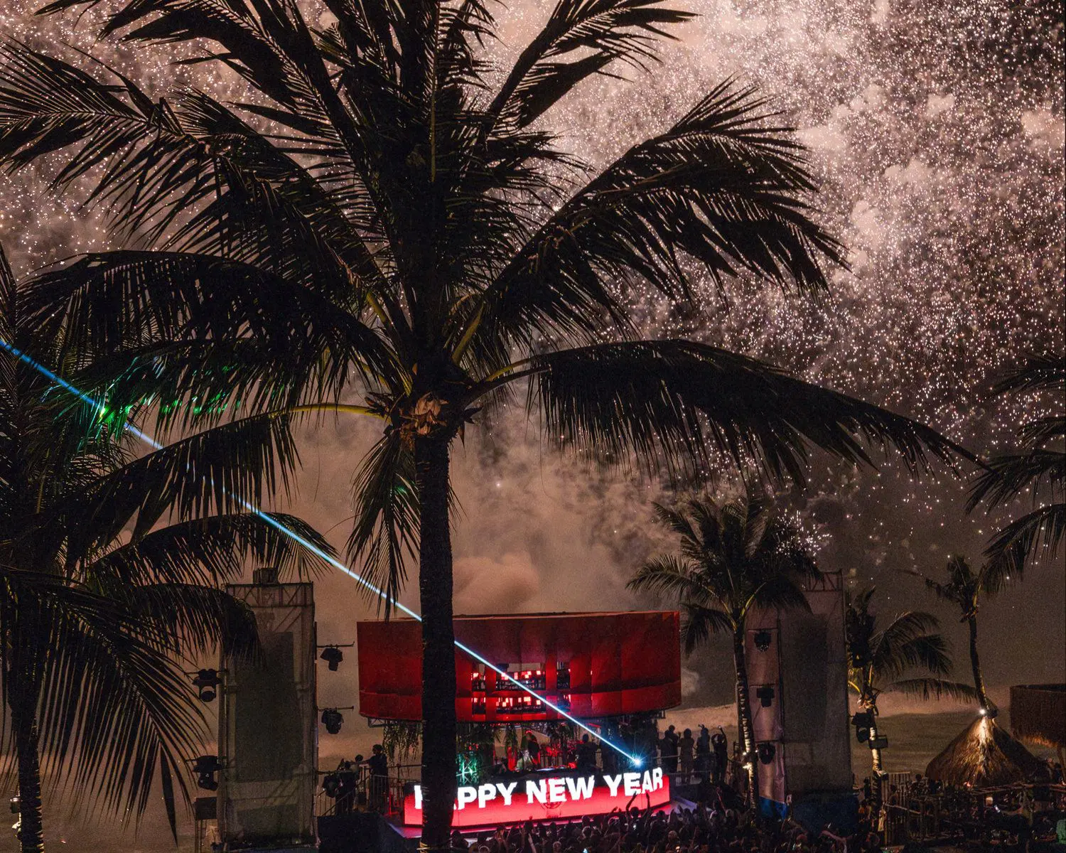 Guests have a good time from the NYE 2024 package at Potato Head Bali.